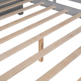 Wooden Full Size House Bed With 2 Drawers and Storage Shelf