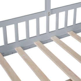 Twin House Bed With Sofa, Two Drawers and Storage Shelf