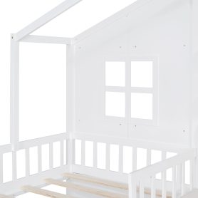 Twin House Bed With Sofa, Two Drawers and Storage Shelf