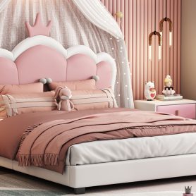 Full Size Upholstered Princess Bed With Crown Headboard 28 Full Size Upholstered Princess Bed With Crown Headboard