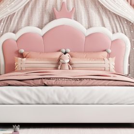 Full Size Upholstered Princess Bed With Crown Headboard 29 Full Size Upholstered Princess Bed With Crown Headboard