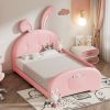 Twin Size Upholstered Rabbit-Shape Princess Bed
