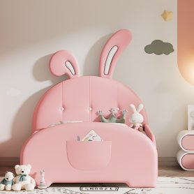 Twin Size Upholstered Rabbit-Shape Princess Bed