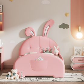Twin Size Upholstered Rabbit-Shape Princess Bed