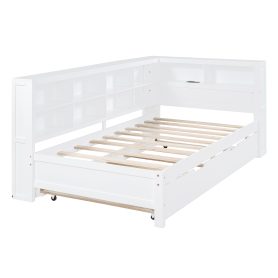 Wooden Twin Size Daybed With Twin Trundle, Storage Shelf and USB Charging Ports 26 Wooden Twin Size Daybed With Twin Trundle, Storage Shelf and USB Charging Ports