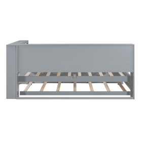 Wooden Twin Size Daybed With Twin Size Trundle, Storage Shelf And USB Charging Ports