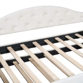 Twin Size Tufted Upholstered Daybed with Trundle