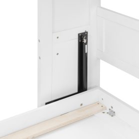 Queen Size Wall Murphy Bed With Ample Storage Space And Diamond Stripes