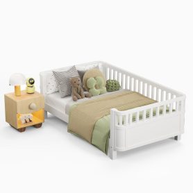 Twin Size Wood Platform Bed For Kids