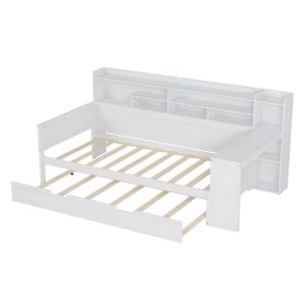 Multi-functional Bed with Twin Size Trundle Bed and Study Desk