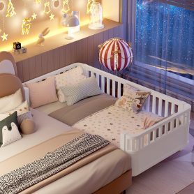 Twin Size Wood Platform Bed For Kids