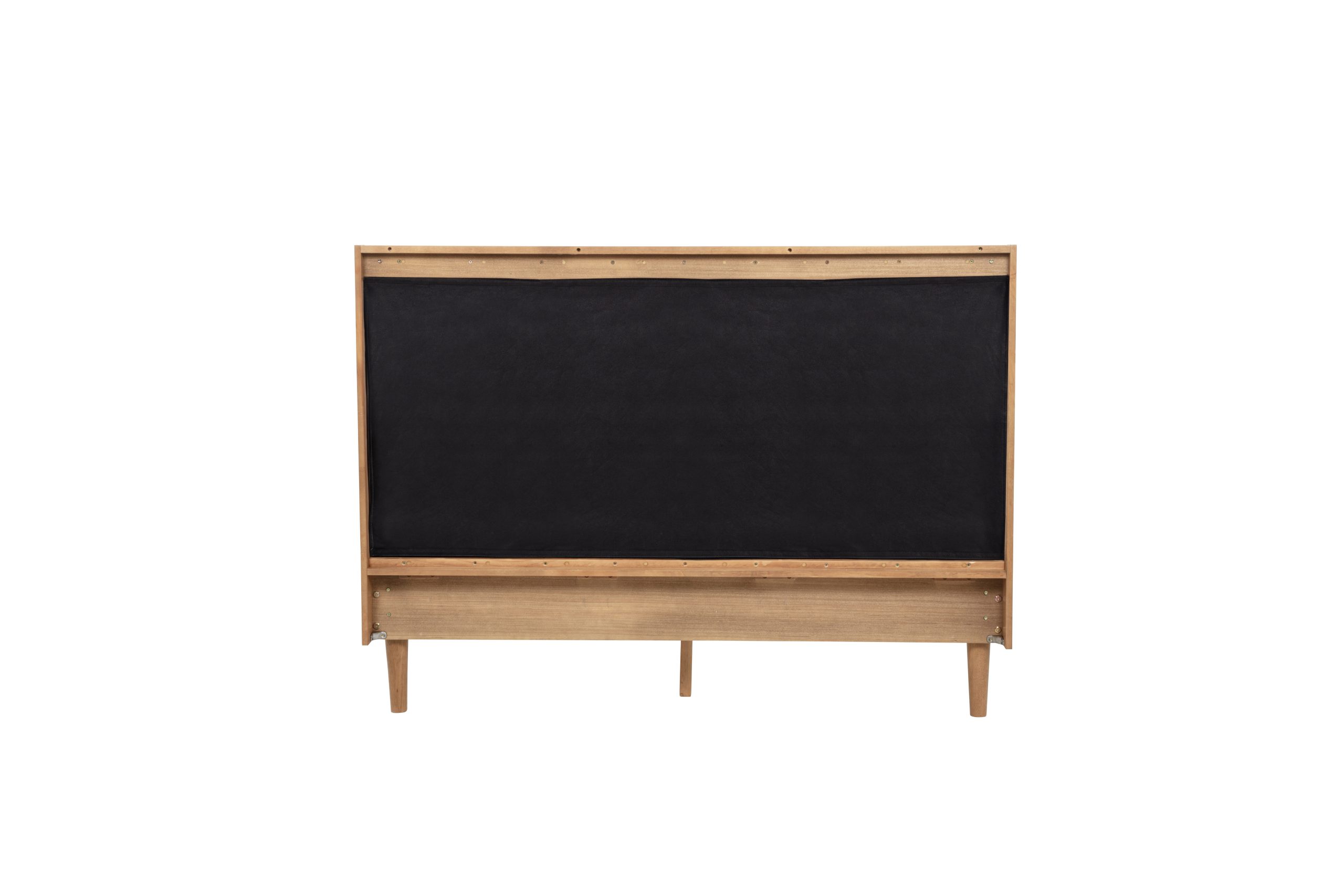 Queen Size Wood Bed with Piano Key Style Upholstered Headboard 10 Queen Size Wood Bed with Piano Key Style Upholstered Headboard