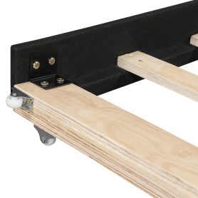 Upholstered Twin Size Daybed  With Trundle Bed and Wood Slat