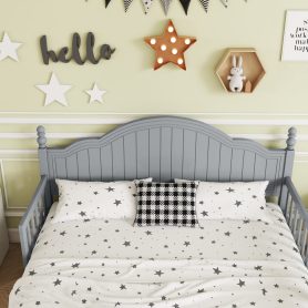 Wood Full Platform Bed with Headboard and Footboard