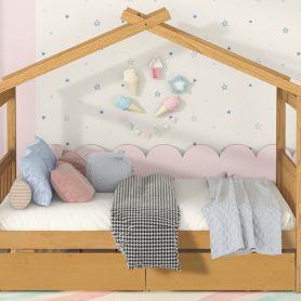 Full Size Wooden House Bed With Drawers