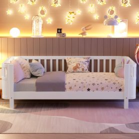 Twin Size Wood Platform Bed For Kids