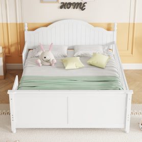 Wood Full Size Platform Bed with Headboard and Footboard