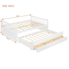 Full Size Daybed with Twin size Trundle and Drawers