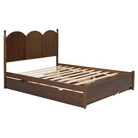 Queen Size Platform Bed With with 2 Big Drawers, Twin XL Size Trundle