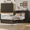 Full Size Farmhouse Murphy Cabinet Bed with Charging Station