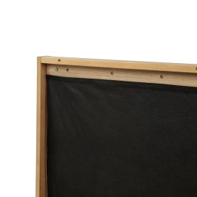 King Size Wood Bed with Piano Key Style Upholstered Headboard