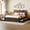 Queen Size Platform Bed With with 2 Big Drawers, Twin XL Size Trundle
