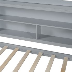 Full Size Wooden Daybed With 3 Drawers, USB Ports and Desk