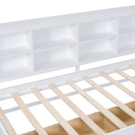 Wooden Twin Size Daybed With 2 Drawers, Storage Shelf And USB Charging Ports