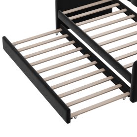 Twin Size Upholstered Daybed With Trundle , USB Charging Ports