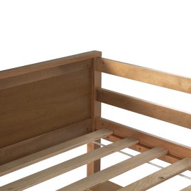 Queen Over Queen Bunk Bed with Built-in Storage Cabinets, Charging Station, Ladder, Safety Guardrails