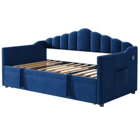 Upholstered Twin Size Daybed with Pop Up Trundle
