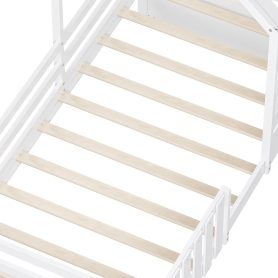 Twin Size House Bed With 2 Storage Drawers and Guardrails