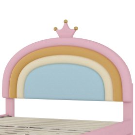 Full Size Upholstered Rainbow Design Bed