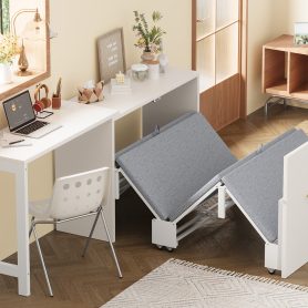 Twin Size Murphy Cabinet Bed With Adjustable Position Desk