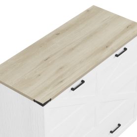 Full Size Farmhouse Murphy Cabinet Bed With Charging Station and Large Storage Drawer