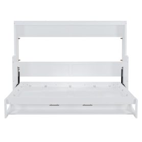 Full Size Murphy Bed with Hydraulic Lift & Desk Design