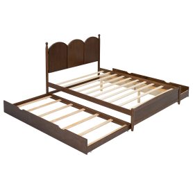 Queen Size Platform Bed With with 2 Big Drawers, Twin XL Size Trundle