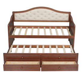 Twin Daybed With Trundle and 2 Storage Drawers