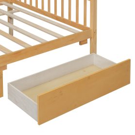 Full Size Wooden House Bed With Drawers