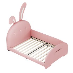 Twin Size Upholstered Rabbit-Shape Princess Bed