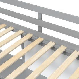 Twin Size Wooden Loft Bed with Shelves, Desk and Writing Board