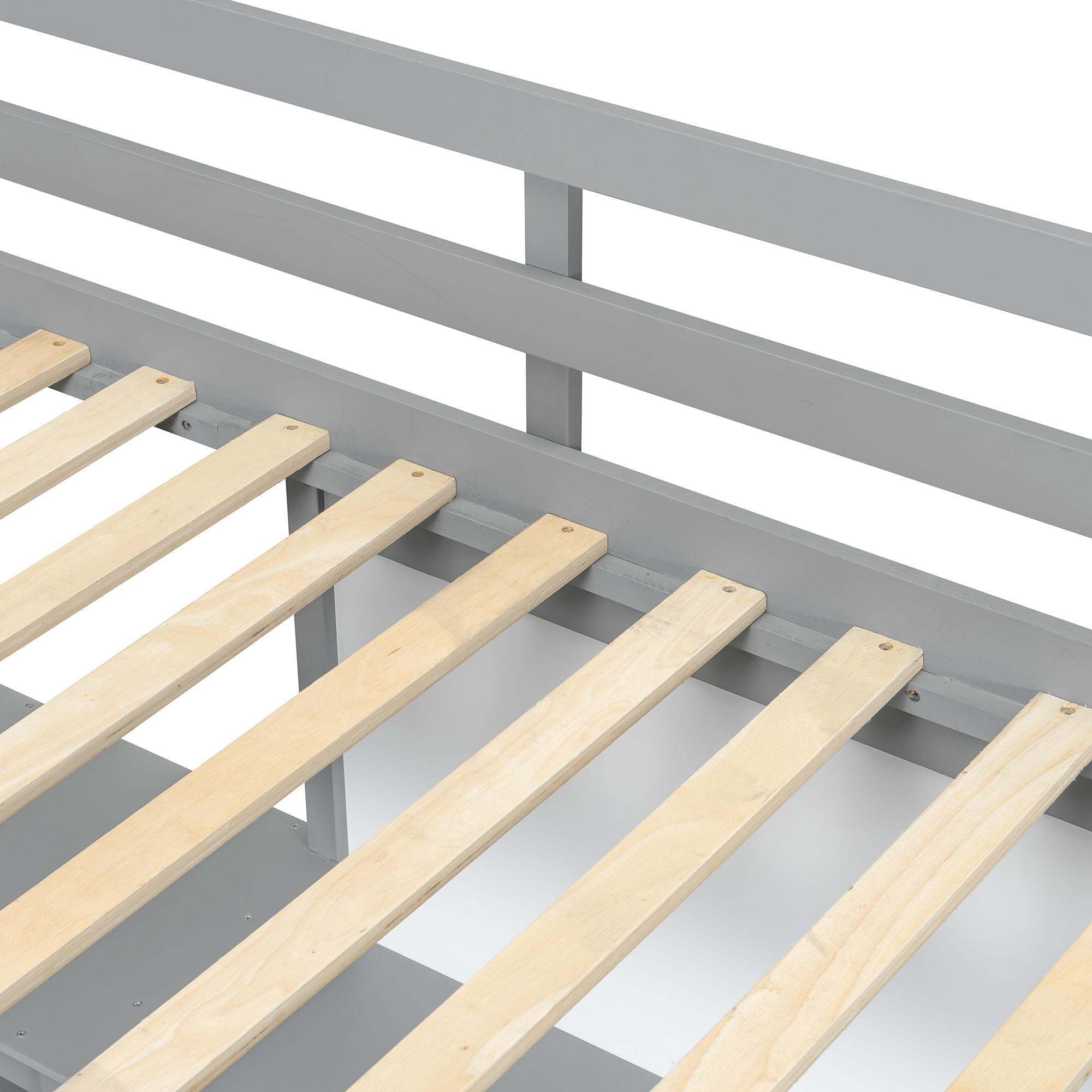 Twin Size Wooden Loft Bed with Shelves, Desk and Writing Board