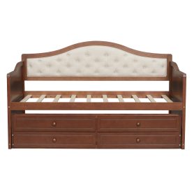 Twin Daybed With Trundle and 2 Storage Drawers