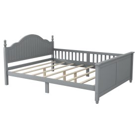 Wood Full Platform Bed with Headboard and Footboard