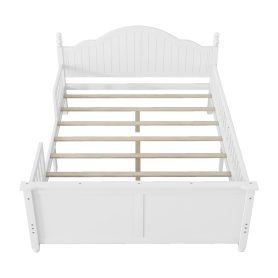 Wood Full Size Platform Bed with Headboard and Footboard