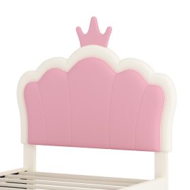 Twin Size Upholstered Princess Bed With Crown Headboard 20 Twin Size Upholstered Princess Bed With Crown Headboard
