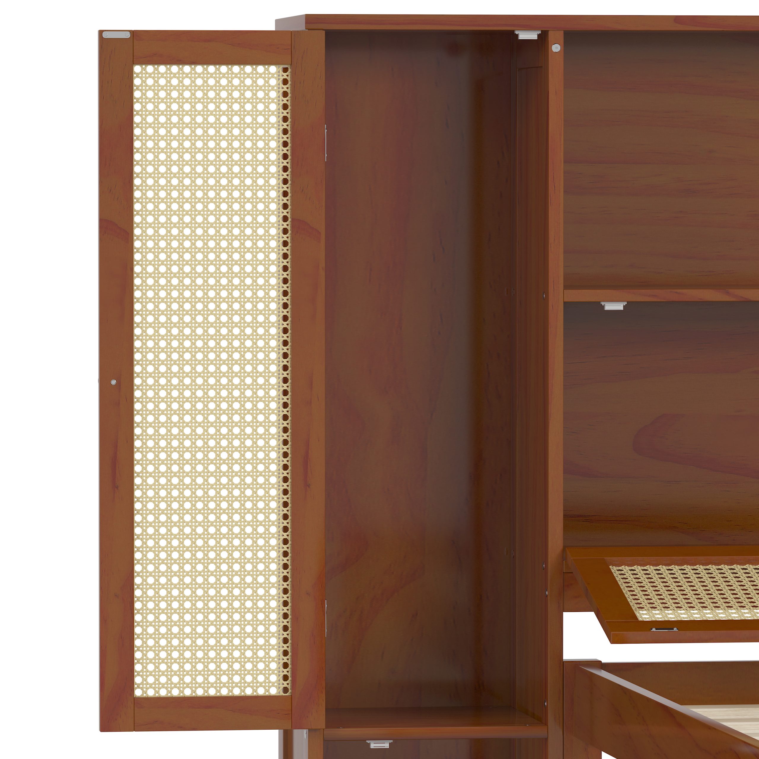 Twin Size Wooden Bed with Two Storage Lockers, Drawer, and Storage Shelf on Headboard 13 Twin Size Wooden Bed with Two Storage Lockers, Drawer, and Storage Shelf on Headboard