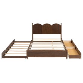 Queen Size Platform Bed With with 2 Big Drawers, Twin XL Size Trundle