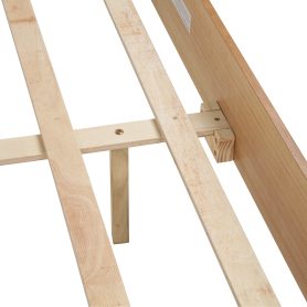 King Size Wood Bed with Piano Key Style Upholstered Headboard