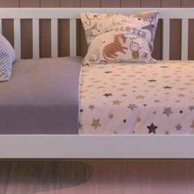 Twin Size Wood Platform Bed For Kids